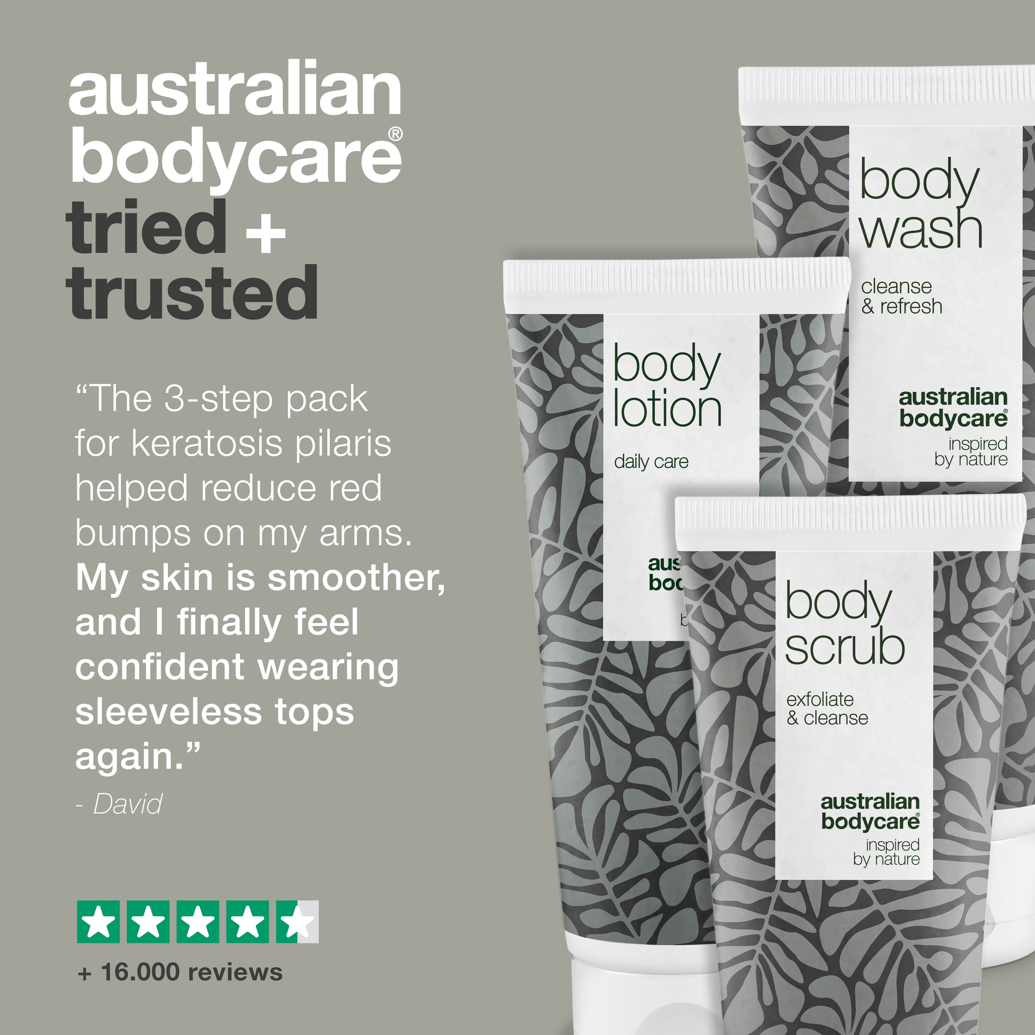 Keratosis pilaris -hoitopaketti — Pienet punaiset näpyt käsivarsilla tai reisillä? Hoitopaketti syväpuhdistaa, kosteuttaa ja hoitaa keratosis pilarista luonnollisesti. Sisältää luonnollisia aktiiveja.