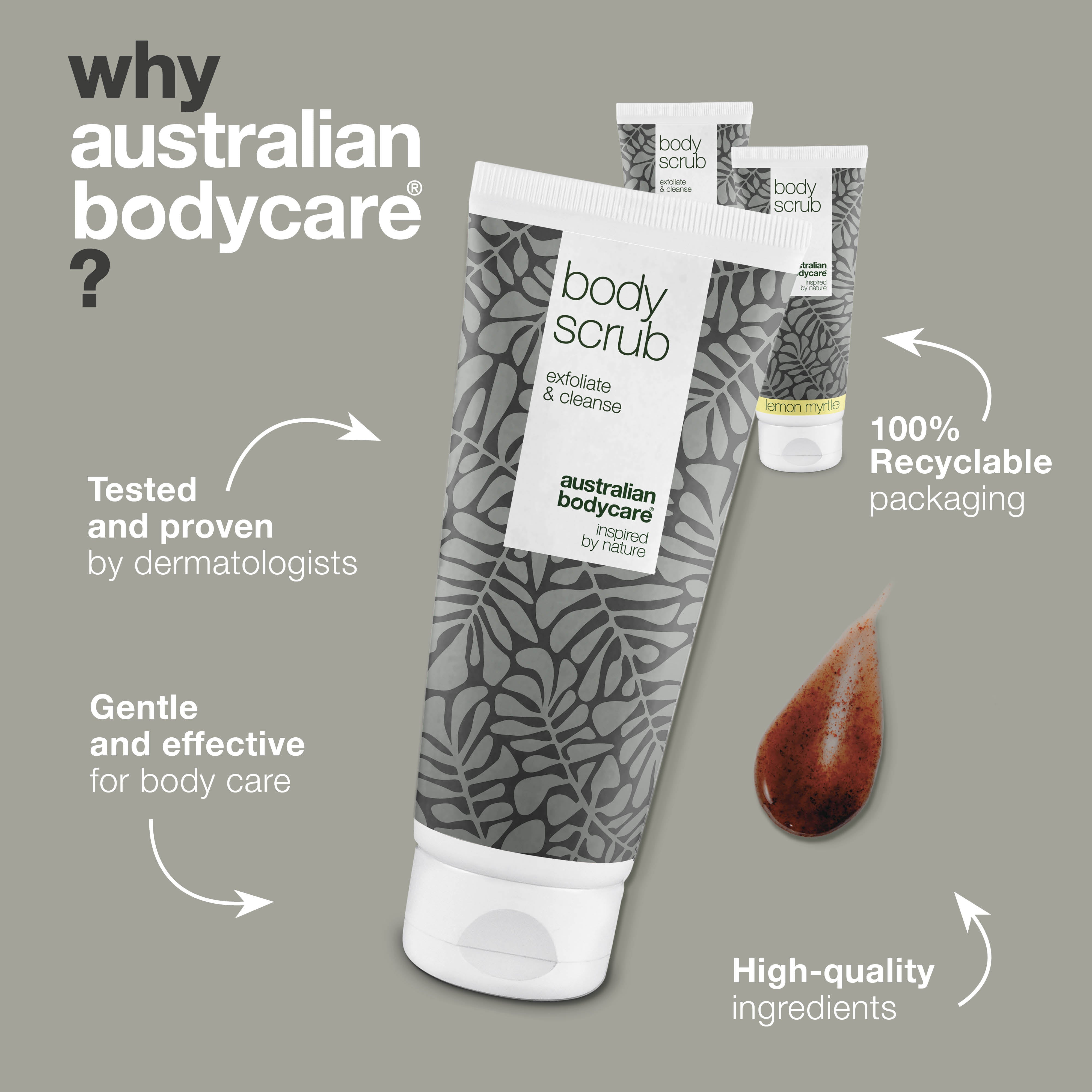 Pakkatarjous 3 Body Scrubs — Hellävarainen kuorinta luonnollisilla aktiiveilla, poistaa epäpuhtauksia ja tukkeumia.