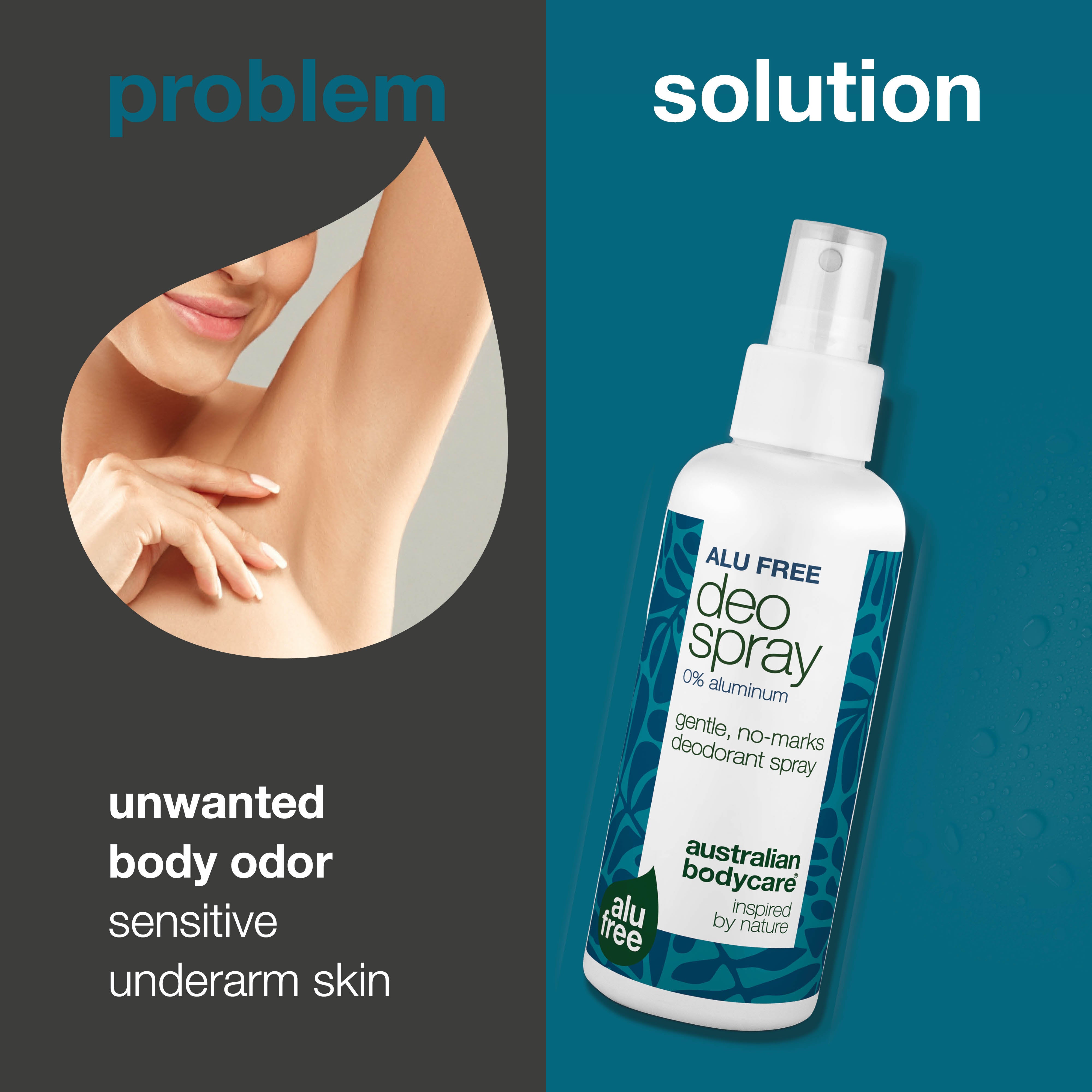 Alumiiniton deodoranttisuihke – Luonnollinen raikkaus — Alumiiniton deodorantti luonnollisilla ainesosilla. Vähentää hajuja, kuivuu nopeasti ja pitää sinut raikkaana koko päivän.