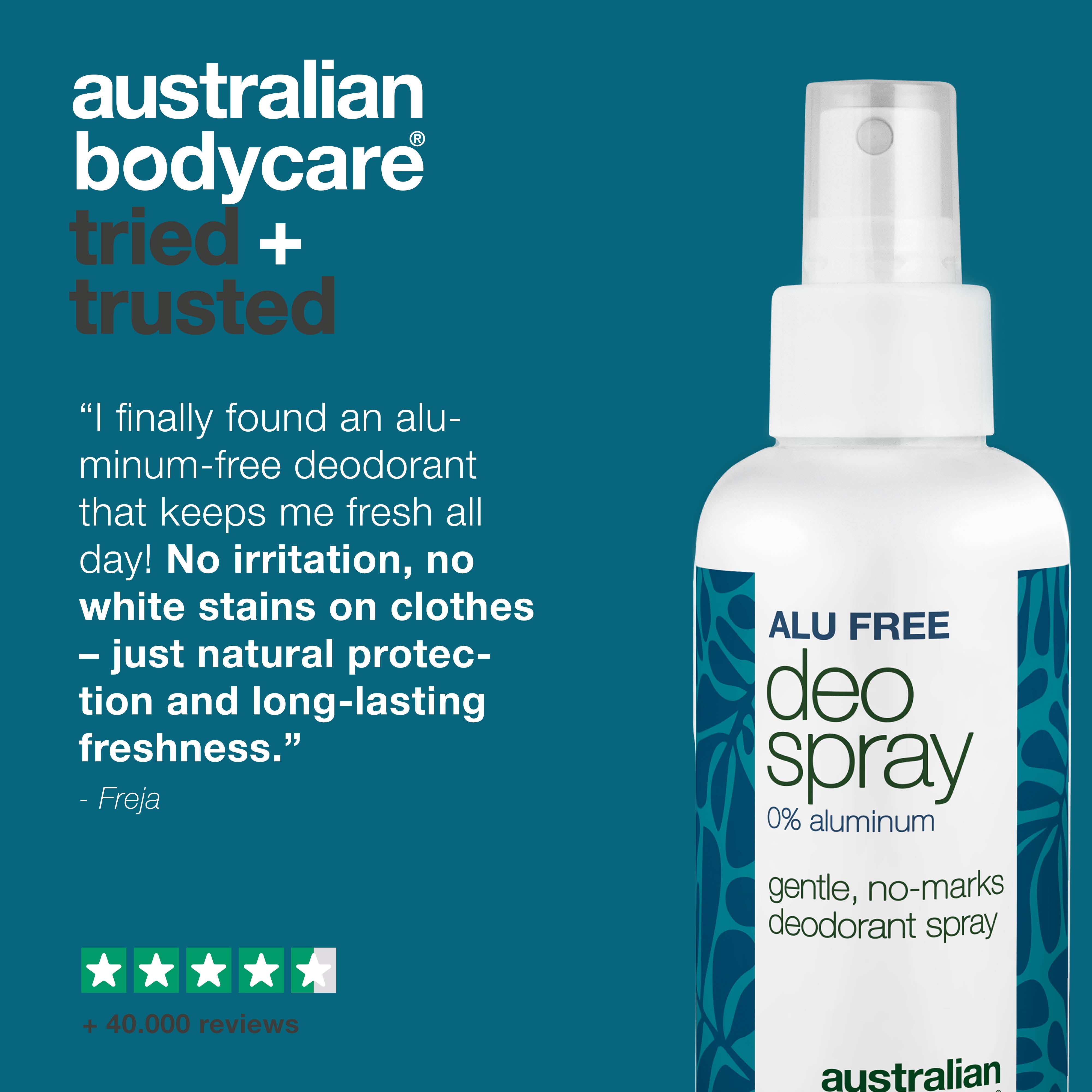 Alumiiniton deodoranttisuihke – Luonnollinen raikkaus — Alumiiniton deodorantti luonnollisilla ainesosilla. Vähentää hajuja, kuivuu nopeasti ja pitää sinut raikkaana koko päivän.