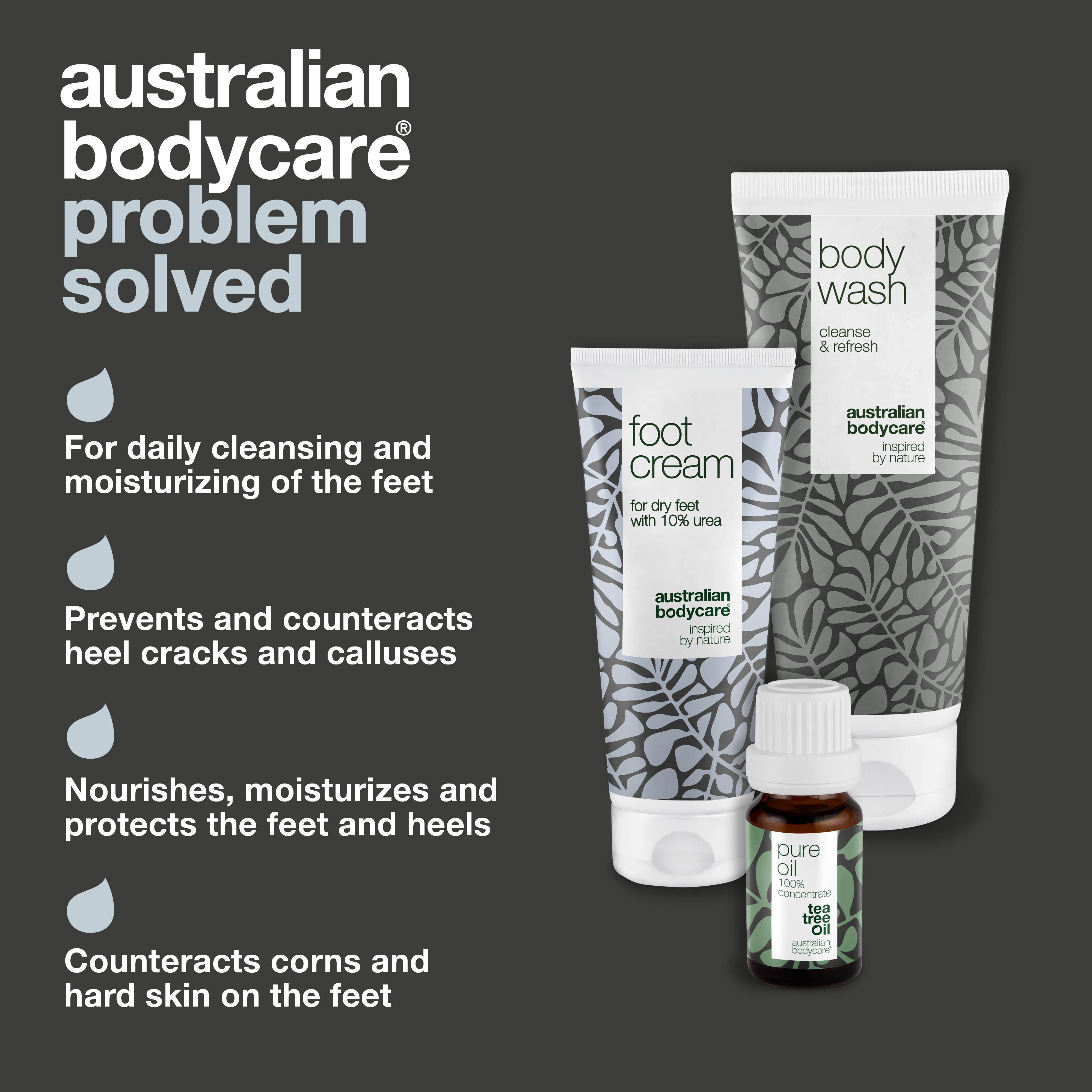 3-osainen setti kovettumille jaloissa — Ehkäisee ja hoitaa kovettumia sekä halkeilevia kantapäitä luonnollisin ainesosin.