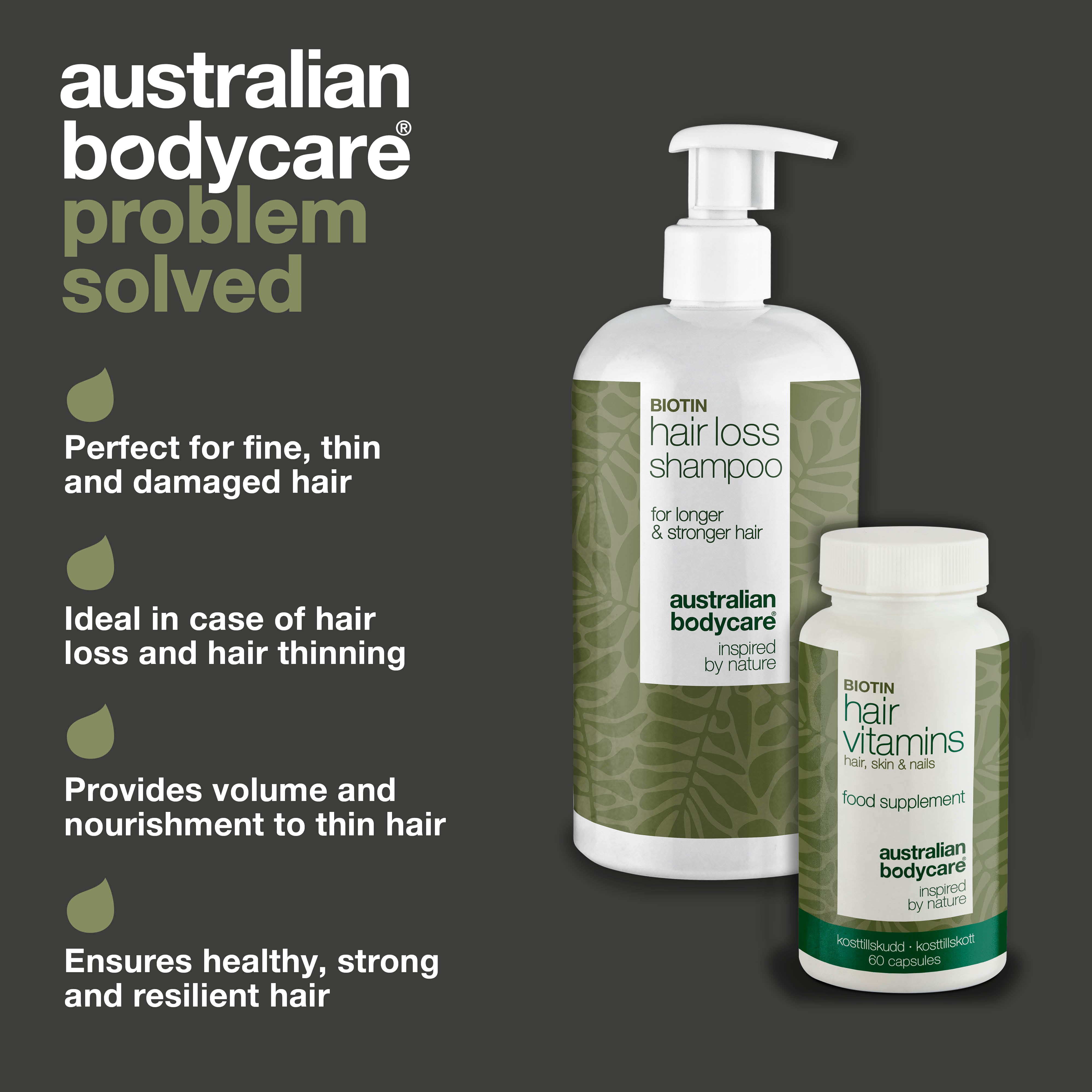 Shampoo ja hiusvitamiinit hiuksille — Ylläpidä normaaleja hiuksia luonnollisilla aktiiveilla.