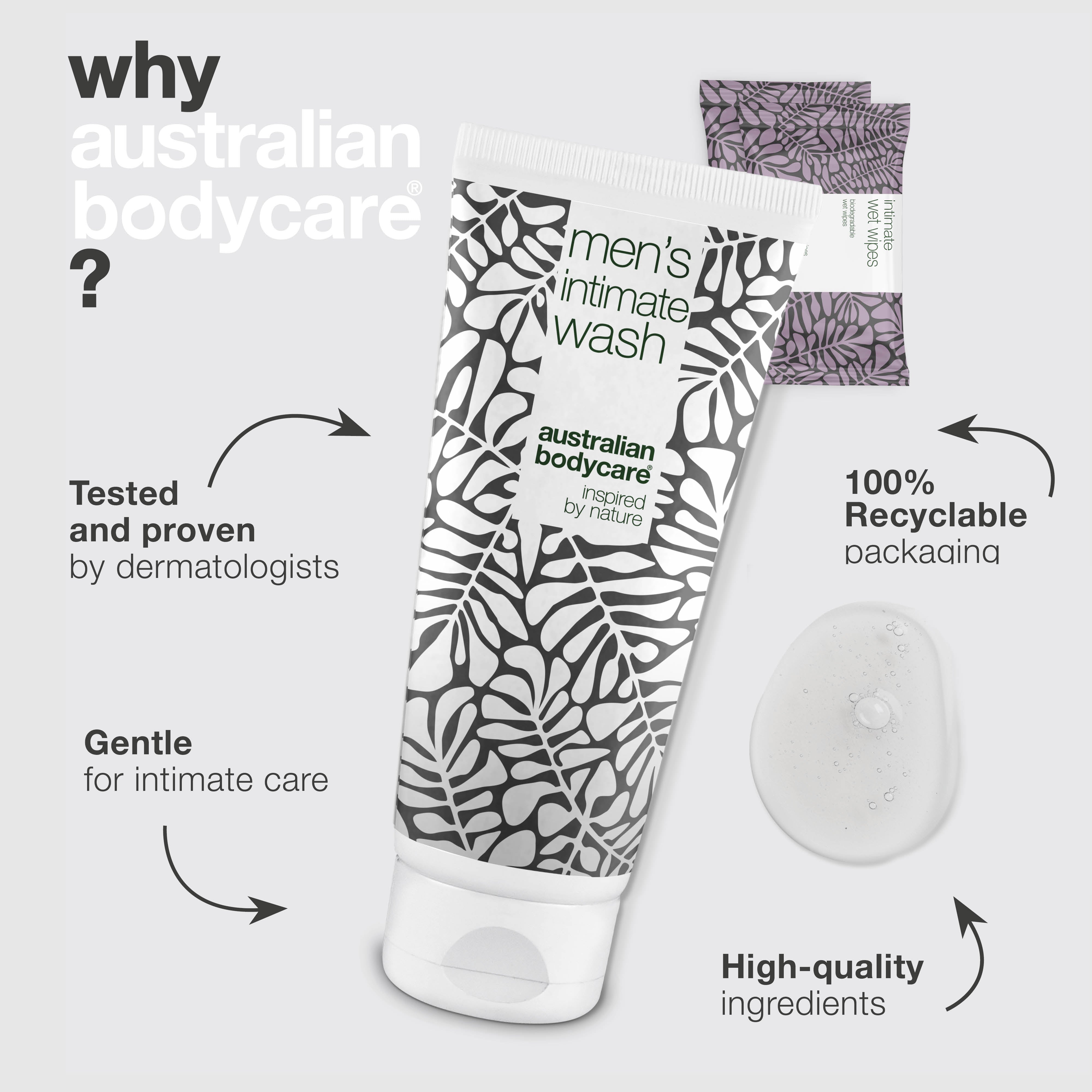 Intiimihygieniatuotepakkaus smegmaa vastaan — Puhdistaa ja ehkäisee epämiellyttävää hajua luonnollisilla ainesosilla.