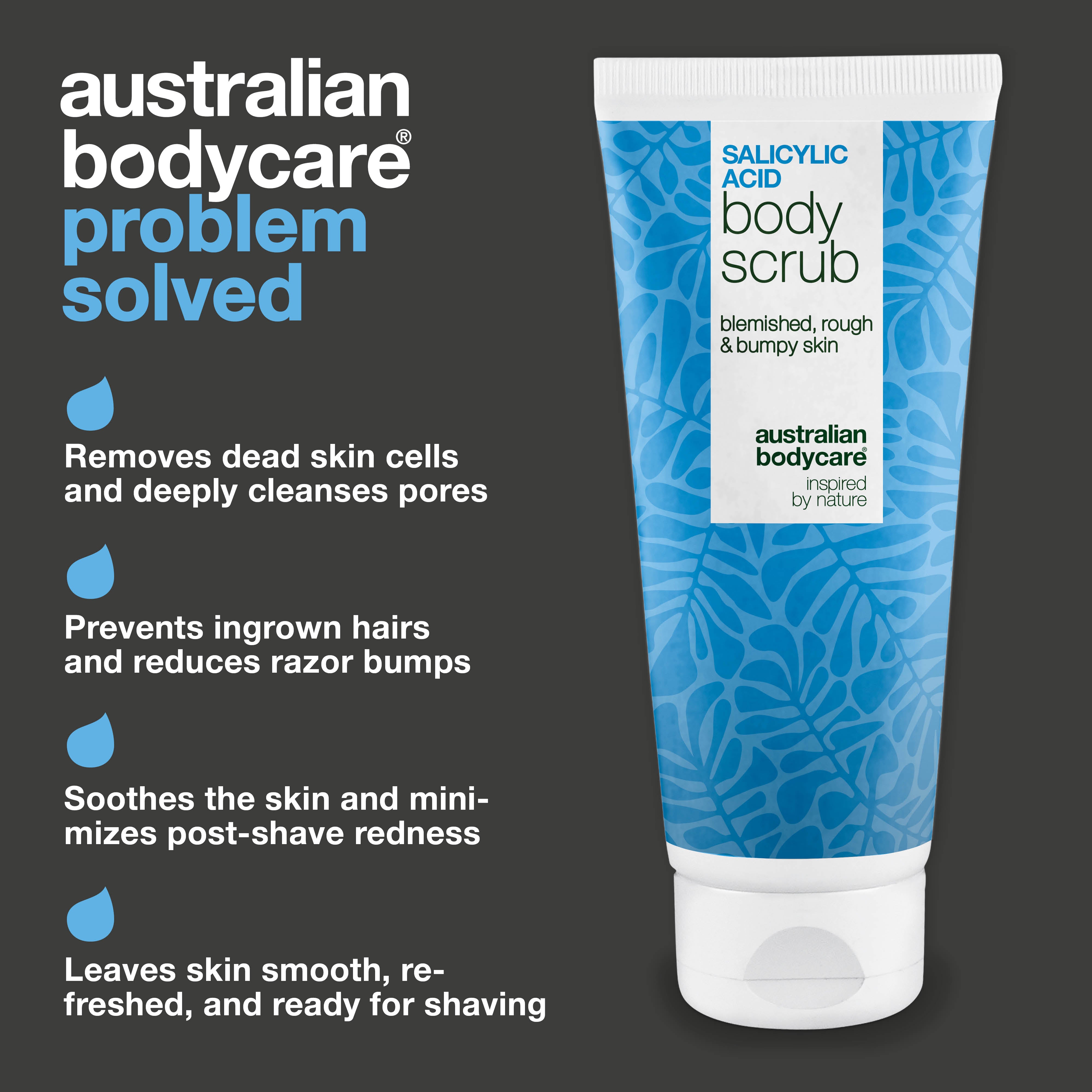 Shave Scrub tekee ihosta sileän ja rauhoittaa ärtynyttä ihoa ajelun jälkeen. Tärkeimmät ainesosat: Salisyylihappo, Glykolihappo, Glyseriini ja Allantoiini.