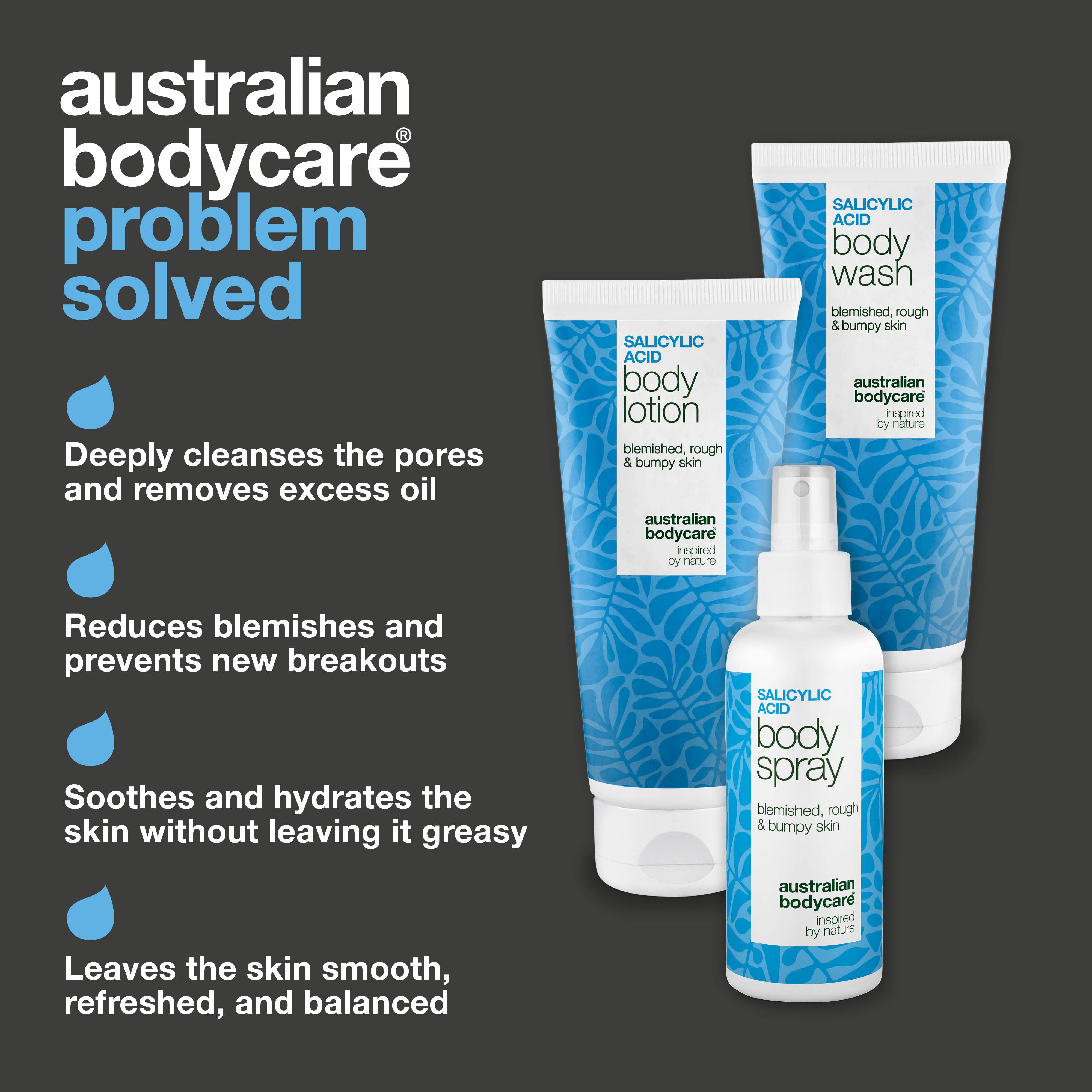 Pakkaus finneille ja epäpuhtaalle iholle – 3 vaihetta salisyylihapolla — Vartalonhoito finneille ja epäpuhtauksille. Puhdistaa huokoset salisyylihapolla, niacinamide & sinkillä jättäen ihon tasaiseksi