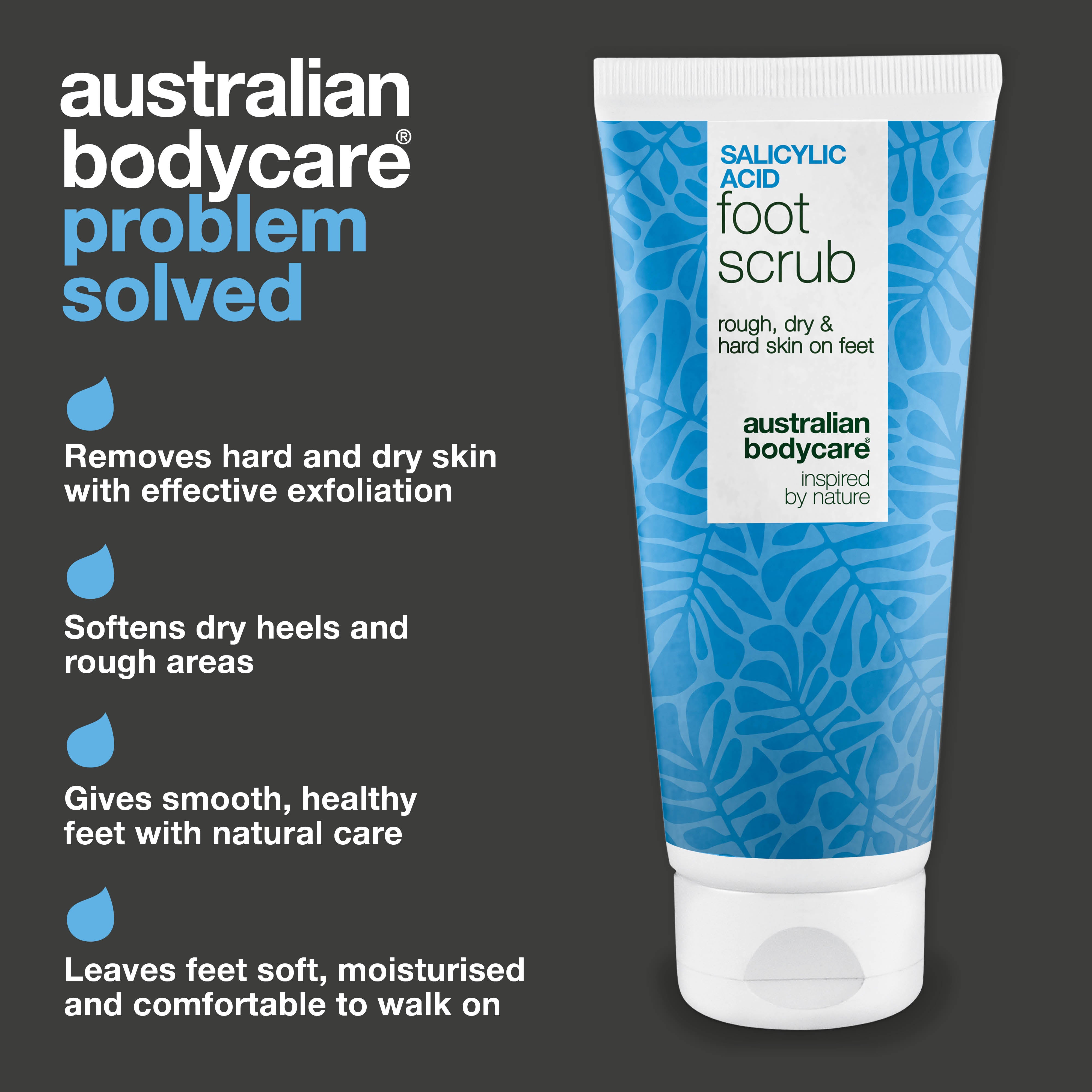 Kuoriva jalkakuorinta salisyylihapolla kuivalle ja karhealle iholle