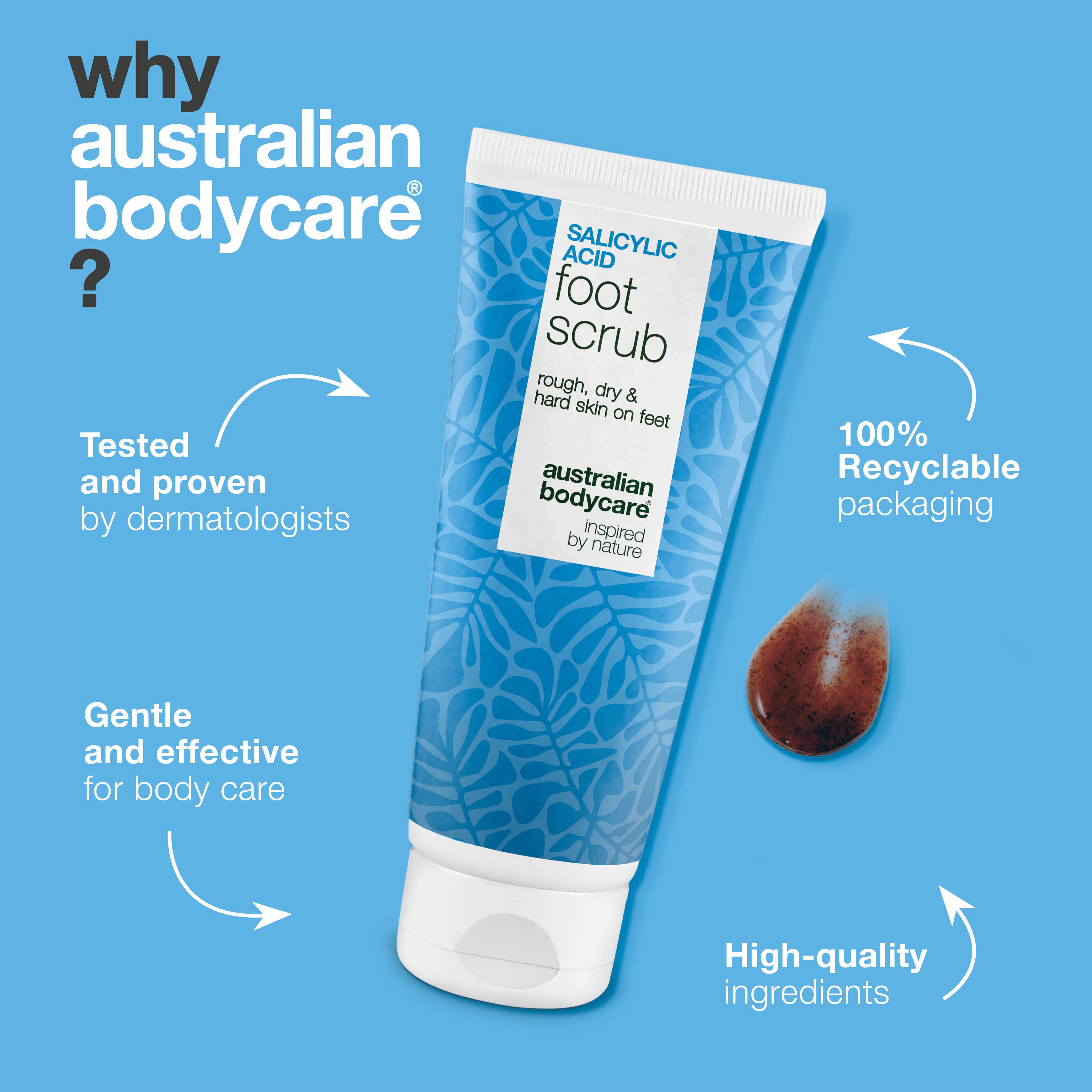 Kuoriva jalkakuorinta salisyylihapolla kuivalle ja karhealle iholle