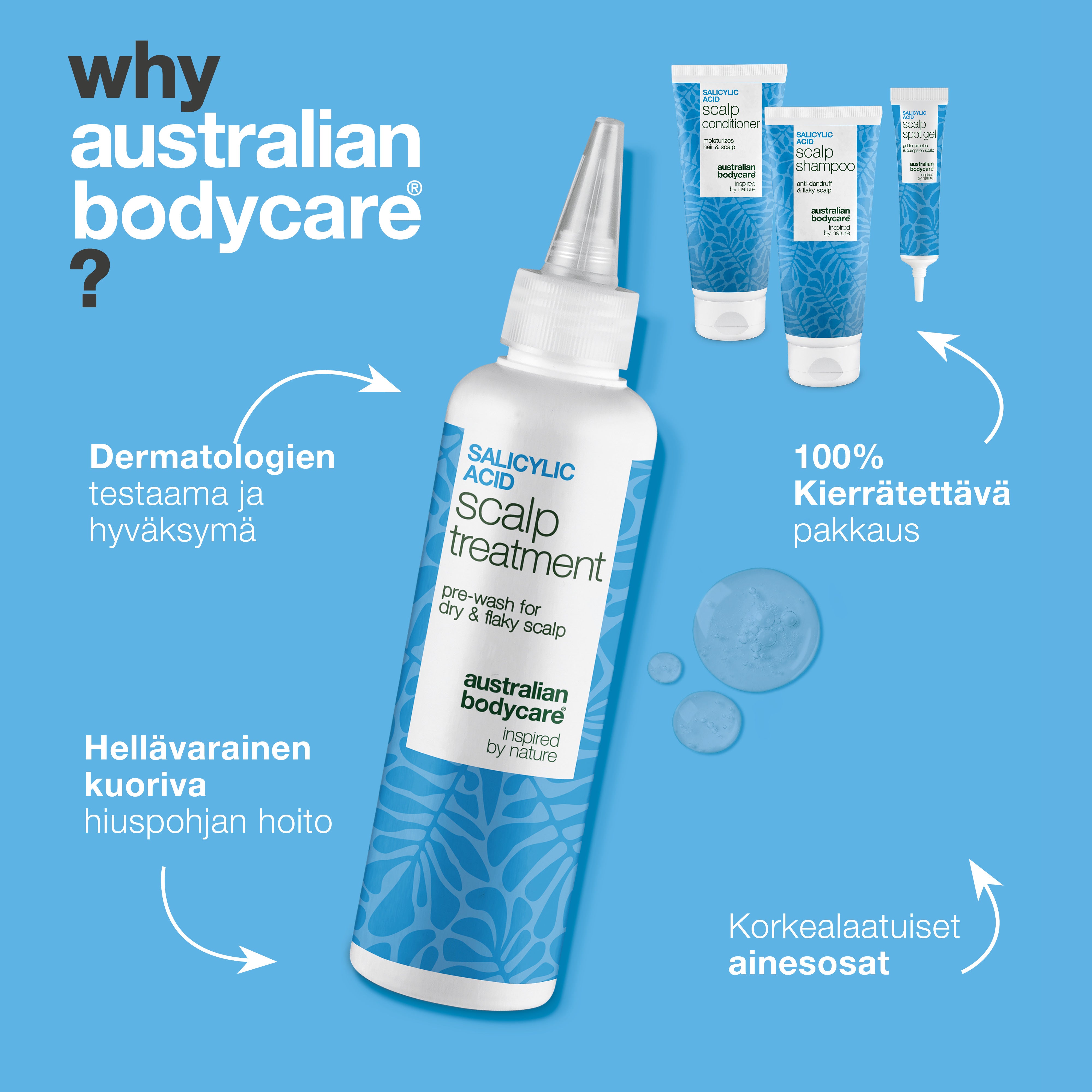 Miksi Australian Bodycare: dermatologien testaama ja hyväksymä, hellävarainen kuoriva hoito ja kierrätettävä pakkaus