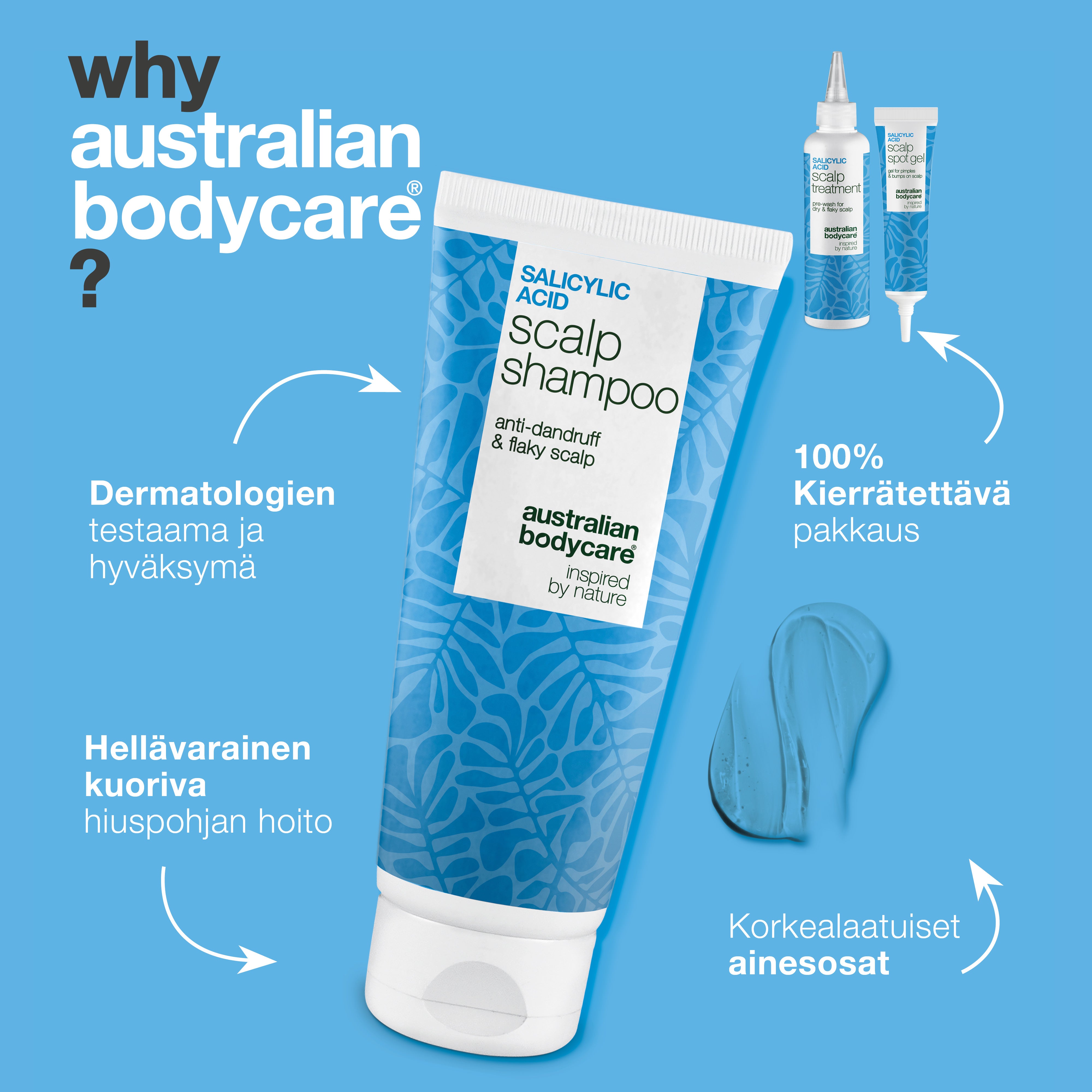 Miksi Australian Bodycare: dermatologien testaama ja hyväksymä, hellävarainen kuoriva hoito ja kierrätettävä pakkaus