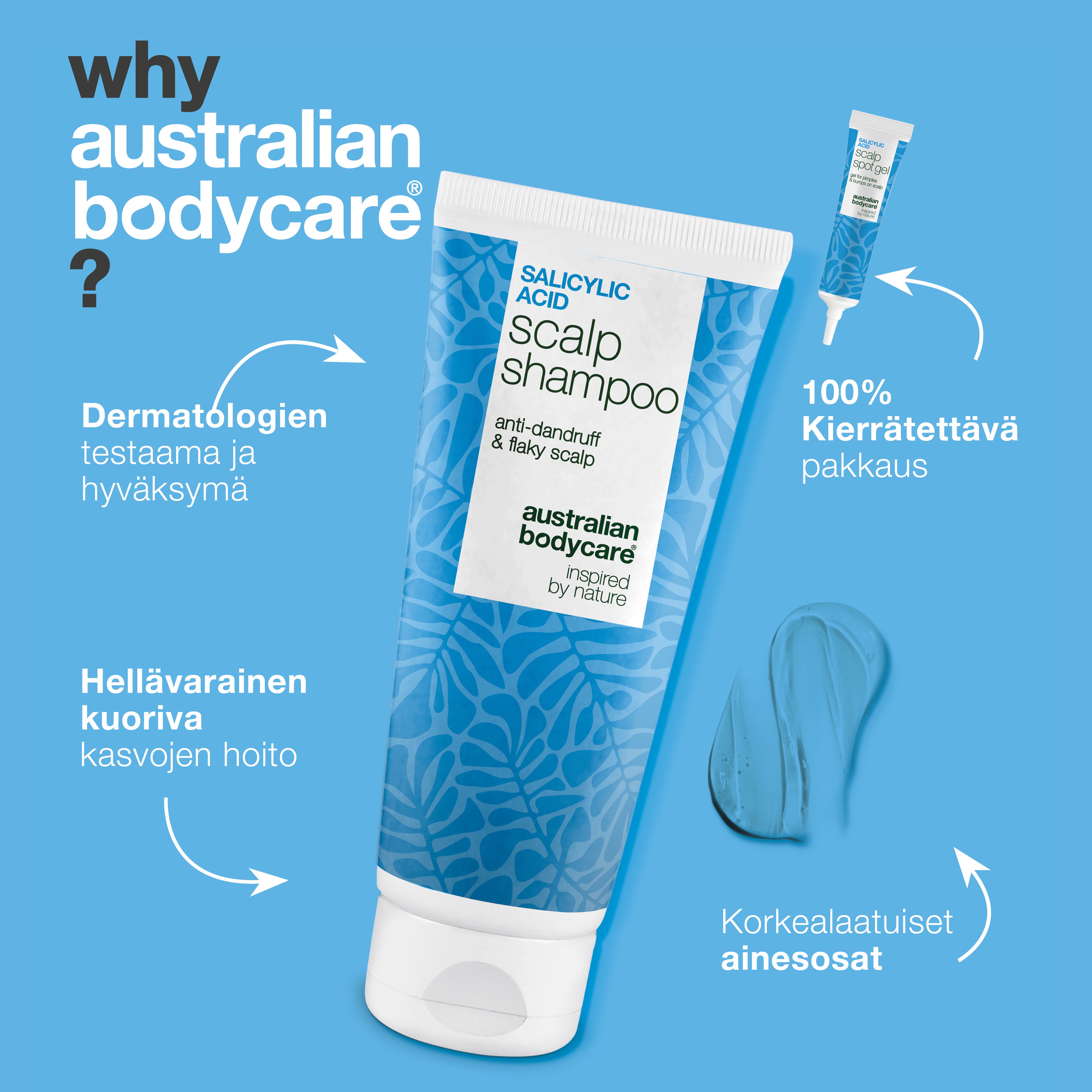 Miksi Australian Bodycare: dermatologien testaama ja hyväksymä, hellävarainen kuoriva hoito ja kierrätettävä pakkaus