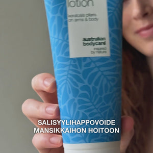 Vartalovoide keratosis pilaris ja karhealle iholle — Vartalovoide keratosis pilaris hoitoon. Sisältää salisyylihappoa, niasiiniamidia ja sinkkiä – silottaa ja rauhoittaa ihoa.